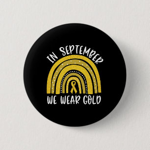 Childhood Cancer Awareness Rainbow In September We 6 Cm Round Badge