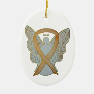 Childhood Cancer Awareness Ribbon Angel Ornament