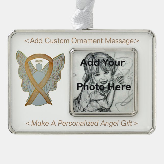 Childhood Cancer Awareness Ribbon Angel Ornaments (Front)