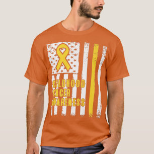 Childhood Cancer Awareness ribbon in a flag 133 T-Shirt