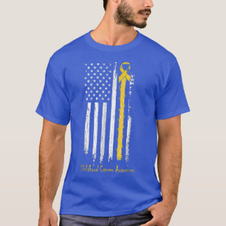 Childhood Cancer Awareness Ribbon In A Flag 784 T-Shirt