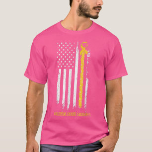 Childhood Cancer Awareness Ribbon In A Flag 790 T-Shirt