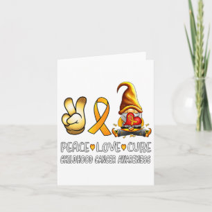 Childhood Cancer Awareness Ribbon Peace Love Cure Card