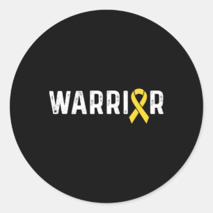 Childhood Cancer Awareness Ribbon Warrior Classic Round Sticker