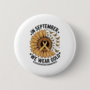 Childhood Cancer Awareness Ribbon With Butterflie 6 Cm Round Badge