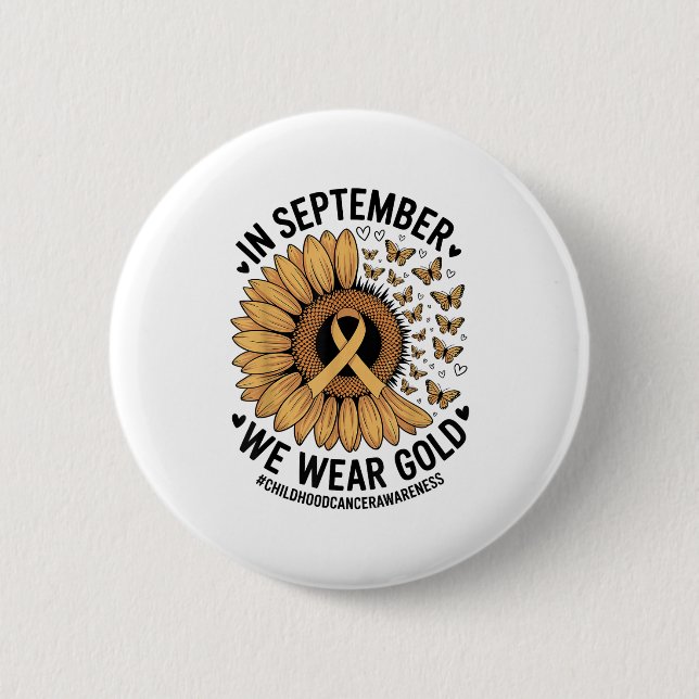 Childhood Cancer Awareness Ribbon With Butterflie  6 Cm Round Badge (Front)