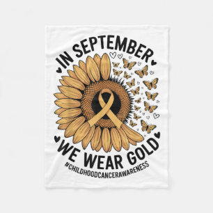 Childhood Cancer Awareness Ribbon With Butterflie  Fleece Blanket