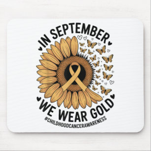 Childhood Cancer Awareness Ribbon With Butterflie Mouse Mat