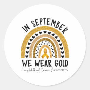 Childhood Cancer Awareness Shirts In September We Classic Round Sticker