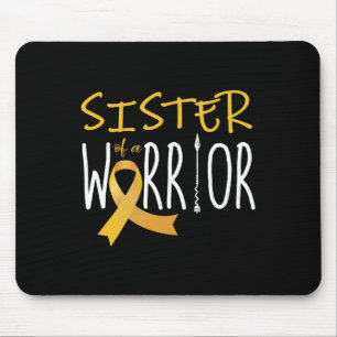 Childhood cancer awareness Sister of a warrior  Mouse Mat