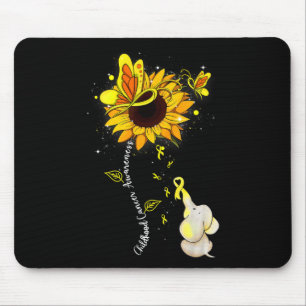 Childhood Cancer Awareness Sunflower Elephant Men Mouse Mat