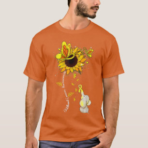 Childhood Cancer Awareness Sunflower Elephant Men T-Shirt