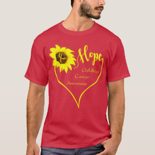 Childhood Cancer Awareness Sunflower Hope Heart Su T-Shirt
