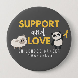 childhood cancer awareness. support & love. Button