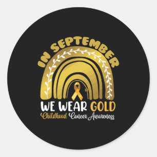 Childhood Cancer Awareness Support Ribbon Heart Classic Round Sticker
