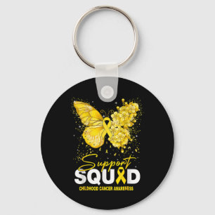 Childhood Cancer Awareness Support Squad Butterfly Key Ring