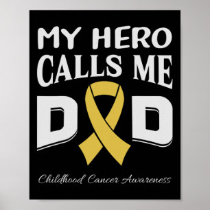 Childhood Cancer Awareness Survivor Ribbon Men Dad Poster
