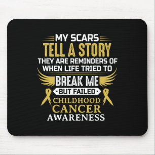 Childhood Cancer Awareness Survivor Ribbon Men Wom Mouse Mat