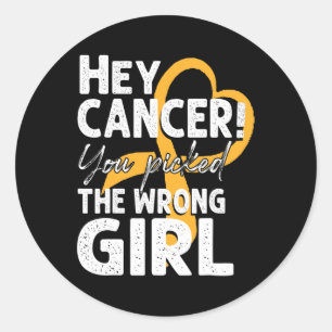 Childhood Cancer  Awareness Survivor Wrong Kid Gir Classic Round Sticker