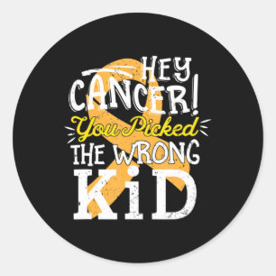 Childhood Cancer  Awareness Survivor Wrong Kid Sup Classic Round Sticker