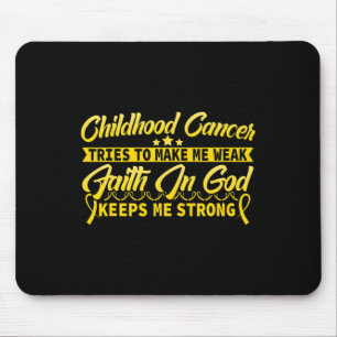 Childhood Cancer Awareness Tee God keeps me strong Mouse Mat