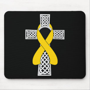 Childhood Cancer Awareness Tee Gold Ribbon Celtic  Mouse Mat