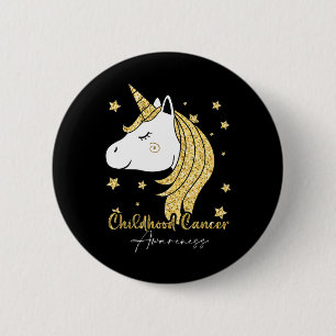 Childhood Cancer Awareness Unicorn Ribbon Twinkle  6 Cm Round Badge