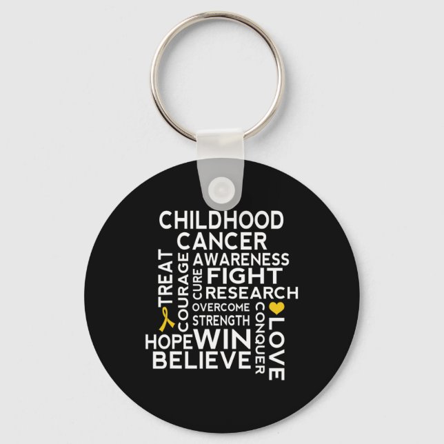Childhood Cancer Awareness Walk Ribbon  Key Ring (Front)