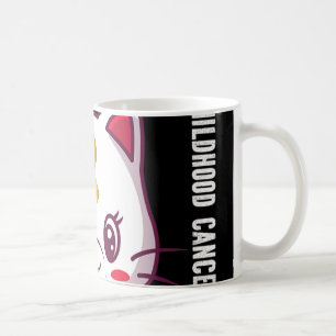 childhood cancer awareness warrior cute cat coffee mug