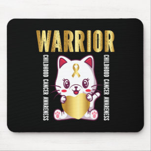 childhood cancer awareness warrior cute cat mouse mat