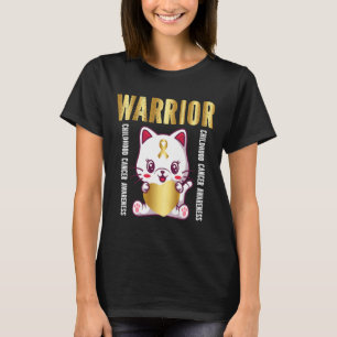 childhood cancer awareness warrior cute cat  T-Shirt