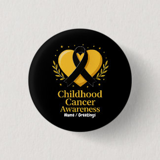 Childhood Cancer Awareness Warrior Gold Heart 3 Cm Round Badge
