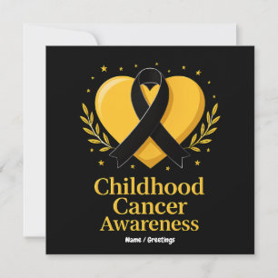 Childhood Cancer Awareness Warrior Gold Heart  Invitation