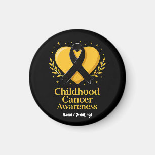 Childhood Cancer Awareness Warrior Gold Heart  Magnet