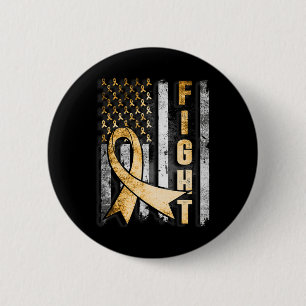 Childhood Cancer Awareness Warrior US Flag 6 Cm Round Badge