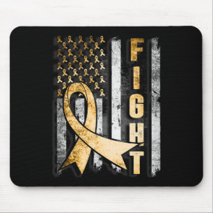 Childhood Cancer Awareness Warrior US Flag Mouse Mat