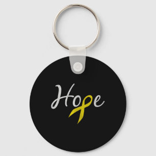 Childhood Cancer Awareness Yellow Ribbon Hope Key Ring