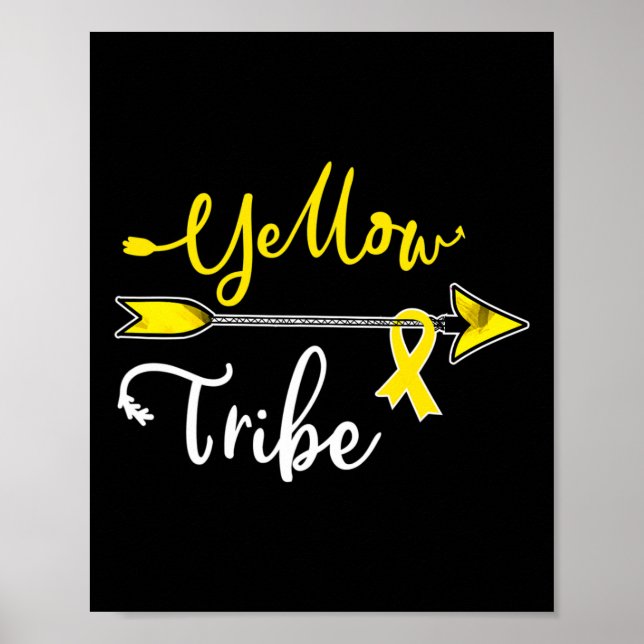Childhood Cancer Awareness Yellow Ribbon Sarcoma B Poster (Front)
