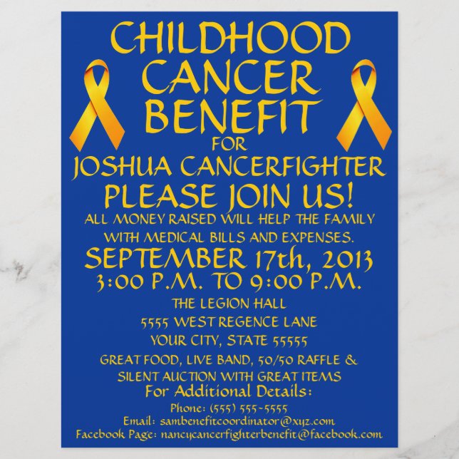 Childhood Cancer Benefit Flyer (Front)