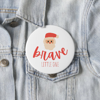 childhood cancer brave Christmas Santa  10 Cm Round Badge
