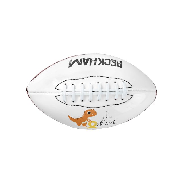 childhood cancer. brave. custom name Football American Football (Front)