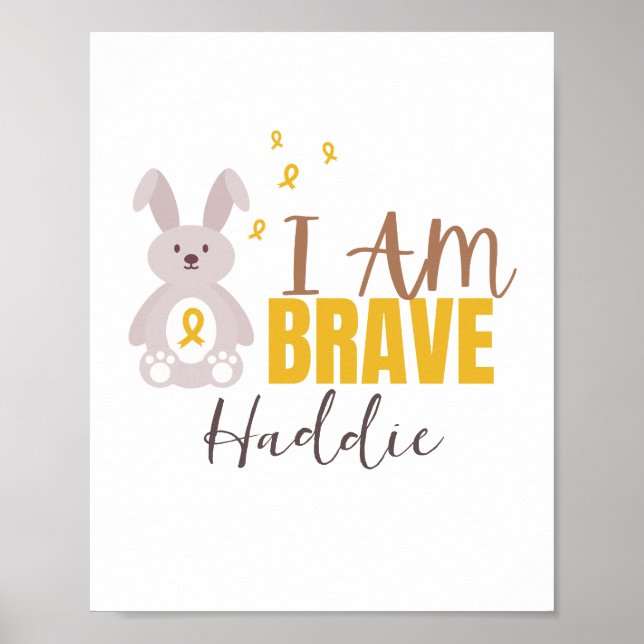 childhood cancer. brave. Custom name Poster Prints (Front)