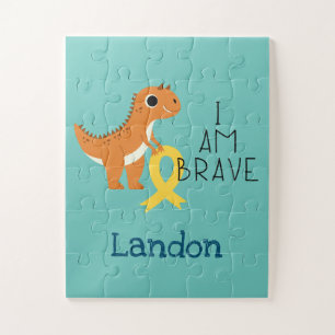 childhood cancer. brave.custom name-Puzzle Jigsaw Puzzle