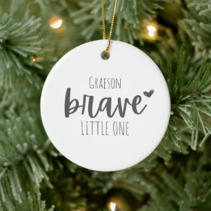 childhood cancer. brave. Custom Ornaments