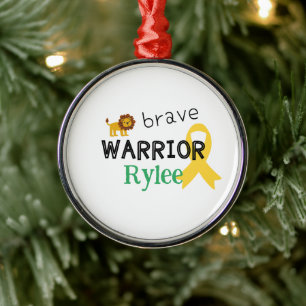 childhood cancer.brave warrior.Custom Ornament