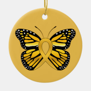 Childhood Cancer Butterfly Awareness Ribbon Ceramic Tree Decoration