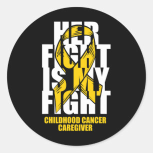 Childhood Cancer Caregiver Month Gold Ribbon Her F Classic Round Sticker