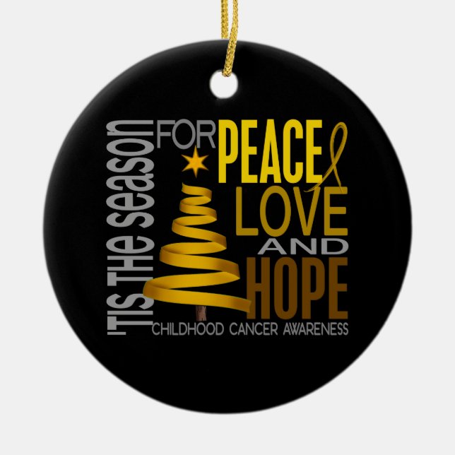 Childhood Cancer Christmas 1 Ornaments (Front)