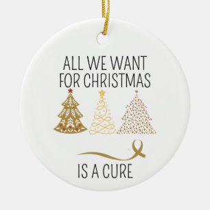 Childhood Cancer Christmas ornament, cure cancer Ceramic Tree Decoration