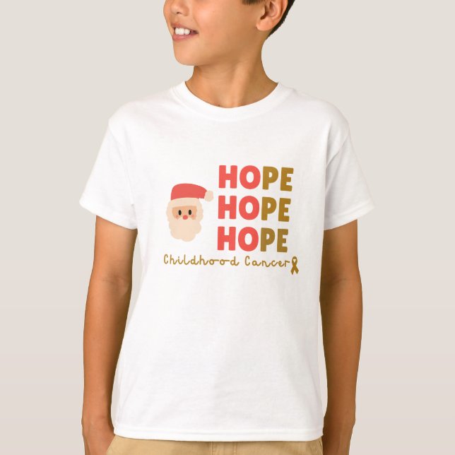 childhood cancer Christmas santa hope Kids T-Shirt (Front)